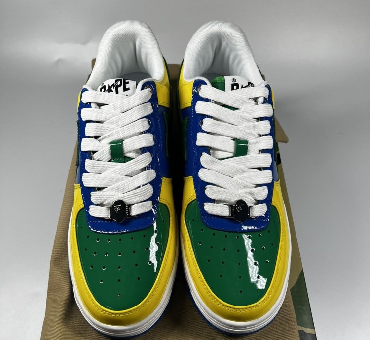 BAPE Bape Sta 1 Blue Yellow Green - Size 9 5