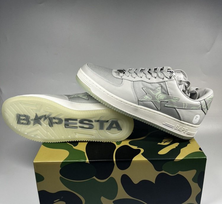 Bape Bape Sta 1 Text Code Camo Gray - Size 11