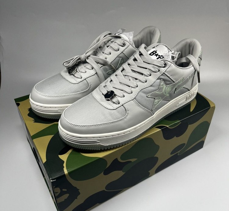 Bape Bape Sta 1 Text Code Camo Gray - Size 11