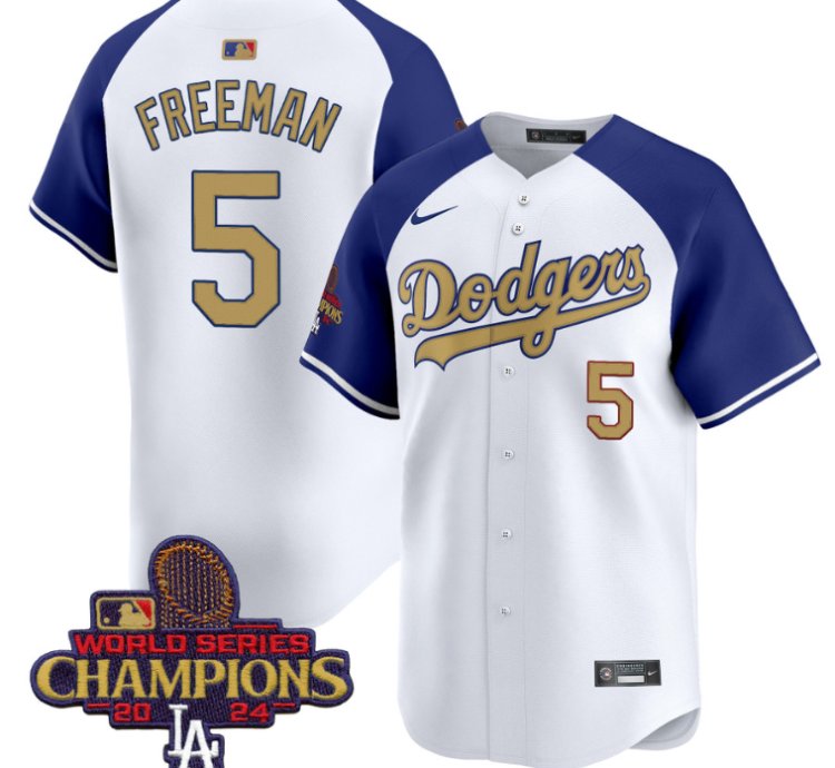 Freddie Freeman Jersey #5 Dodgers 2025 Gold Vapor Premier Stitched Alternate