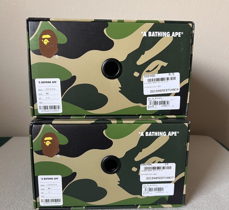 Bape Bapesta Mid M1 in Red