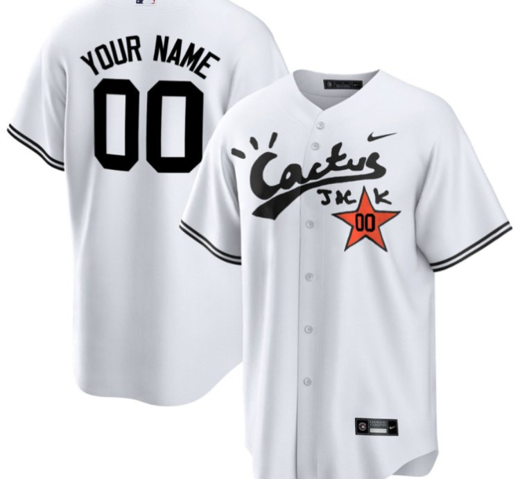 Houston Astros Cactus Jack Customized Men Jersey - White