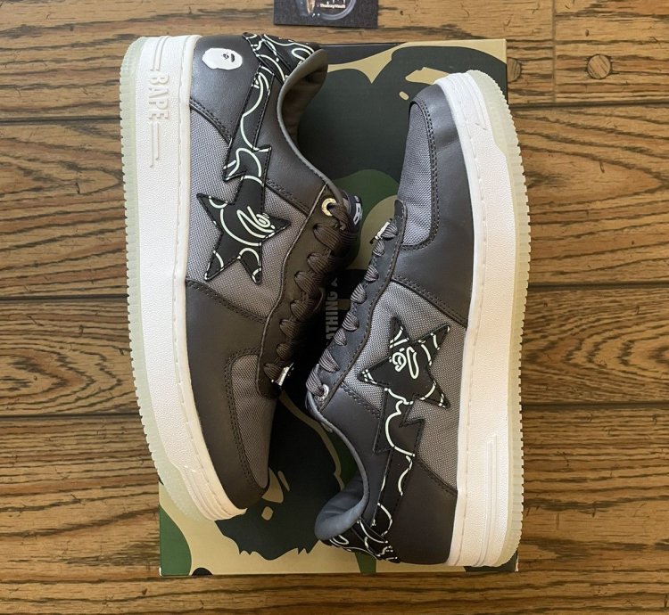 Bape Charcoal Text Code Camo Bapestas