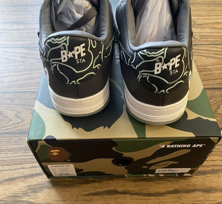 Bape Charcoal Text Code Camo Bapestas