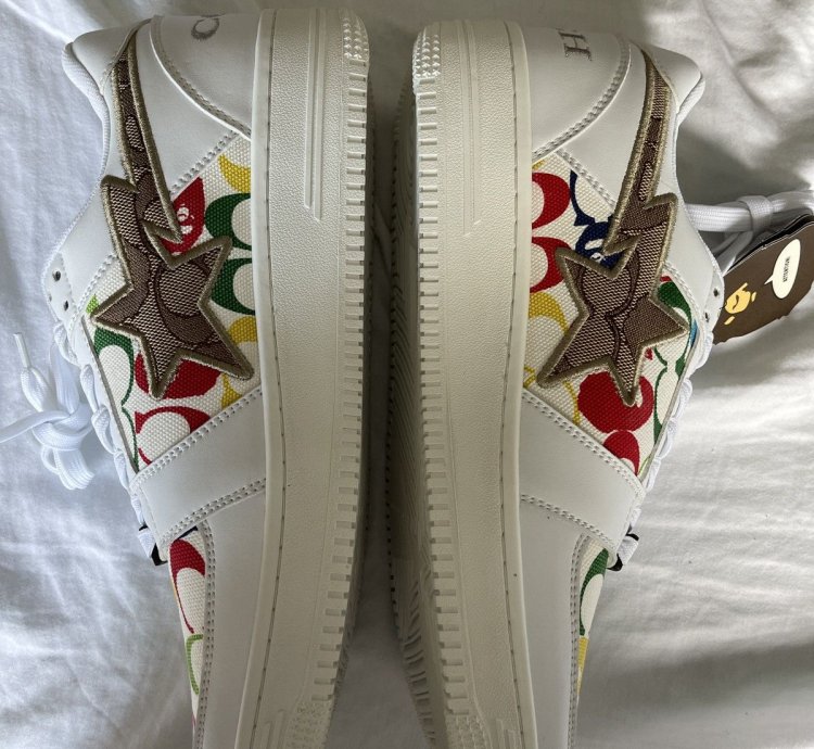 Bape Coach Bapesta White Multi