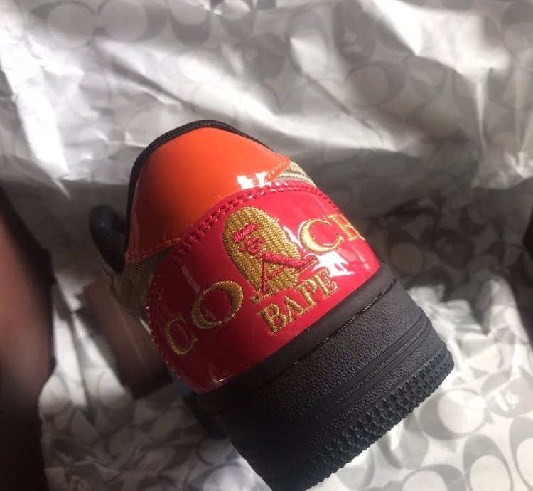 Bape Coach rainbow bapesta size 5