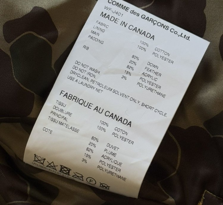 Comme des Gar ons Junya Watanabe Canada Goose Down Coat