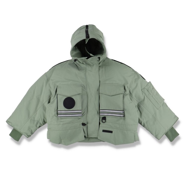 Green Snow Mantra Cropped Jacket