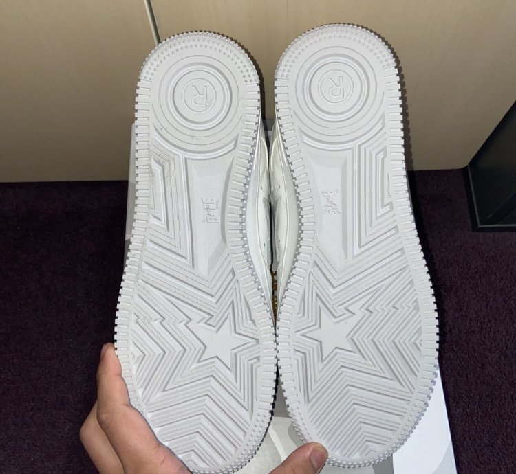 Bape jjjjound bapesta white grey