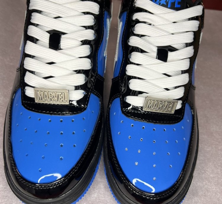 Bape Marvel Comics Venom Blue Black Bapesta