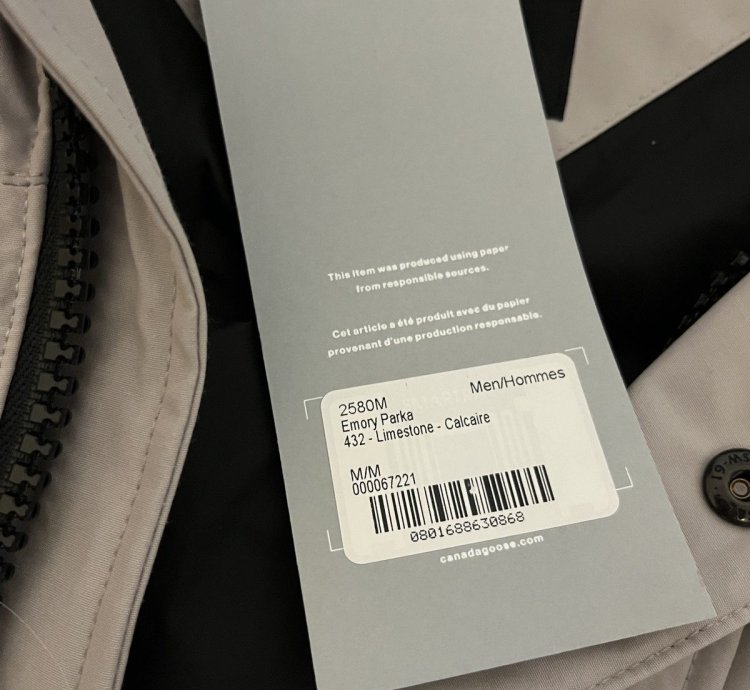 Limestone 432 Canada Goose Emory Parka Sz Medium