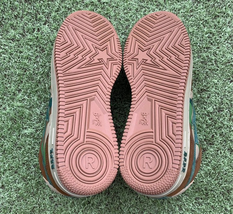 BAPE MID Sta brown green camo suede