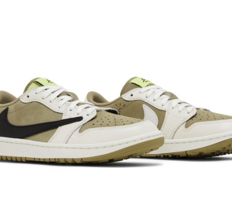 Mens Wmns Travis Scott x Air Jordan 1 Low Golf Neutral Olive FZ3124 200