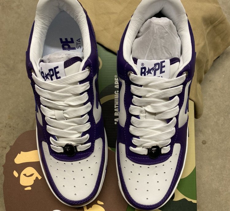 Bape Premium leather bapesta purple