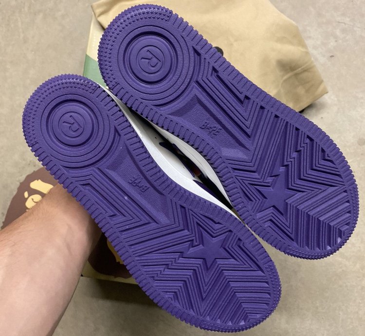 Bape Premium leather bapesta purple