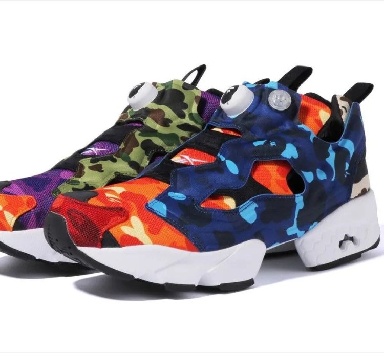 Bape Reebok Instapump Fury Multi Camo Running Sneaker
