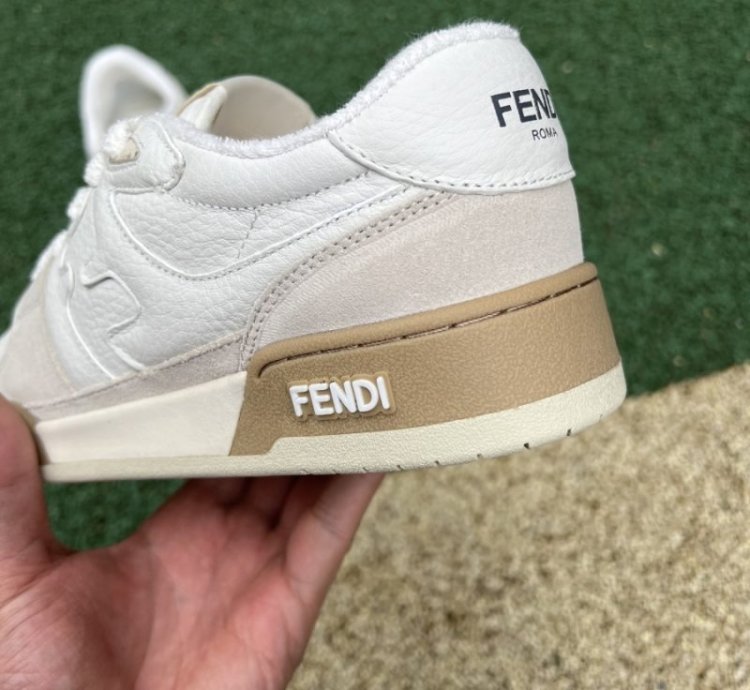 FENDl Match White Suede Low-Tops 'White'