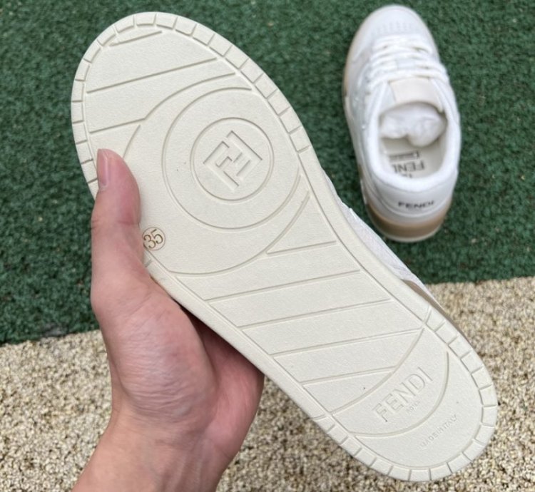 FENDl Match White Suede Low-Tops 'White'