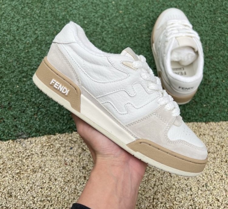 FENDl Match White Suede Low-Tops 'White'