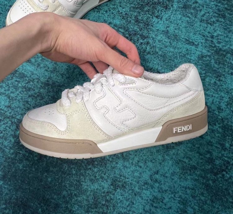 FENDl Match White Suede Low-Tops 'White'