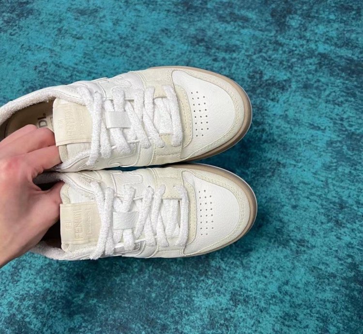 FENDl Match White Suede Low-Tops 'White'
