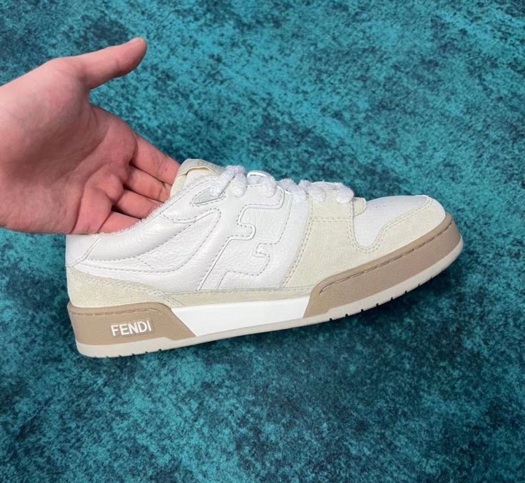 FENDl Match White Suede Low-Tops 'White'