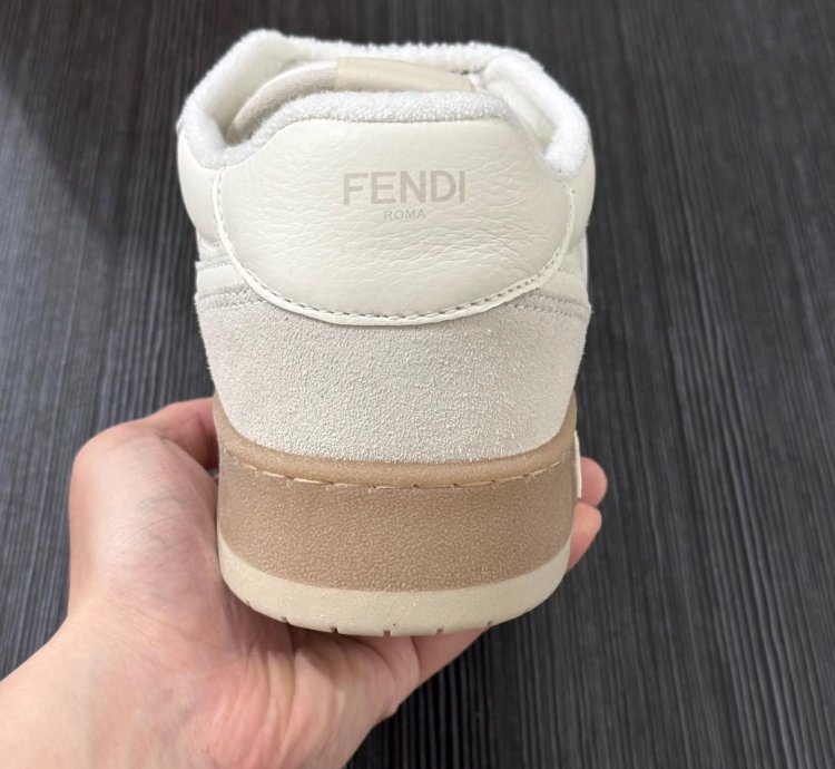 FENDl Match White Suede Low-Tops 'White'