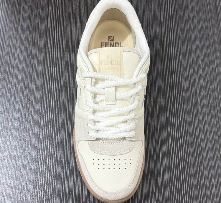 FENDl Match White Suede Low-Tops 'White'