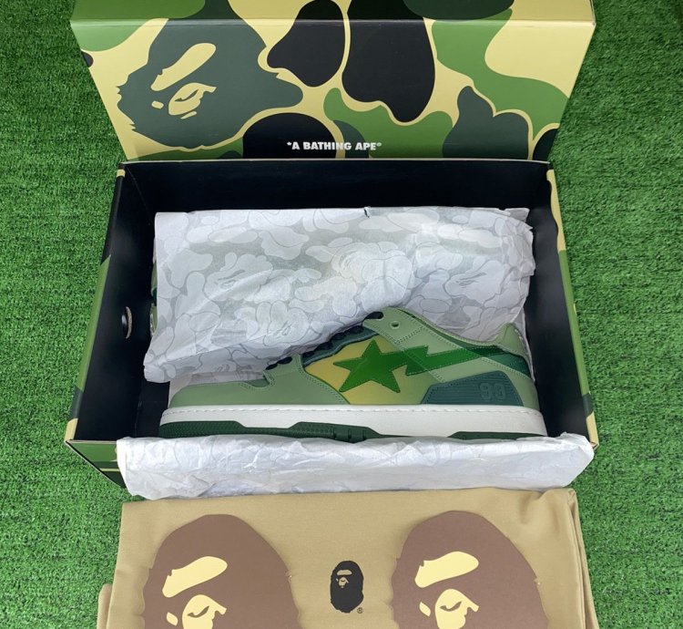 BAPE SK8 STA 5 GREEN SIZE 7