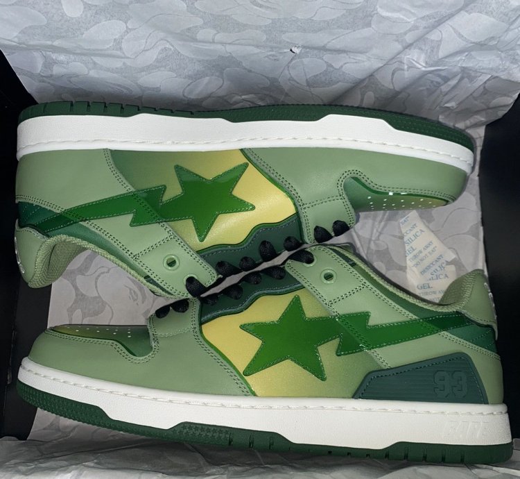 BAPE SK8 STA 5 GREEN SIZE 7