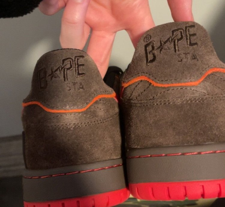 bape sk8 sta brown and red