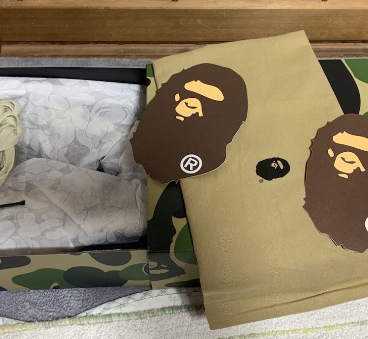 BAPE SK8 STA US10 Black White ABC green Sneakers DS bapesta
