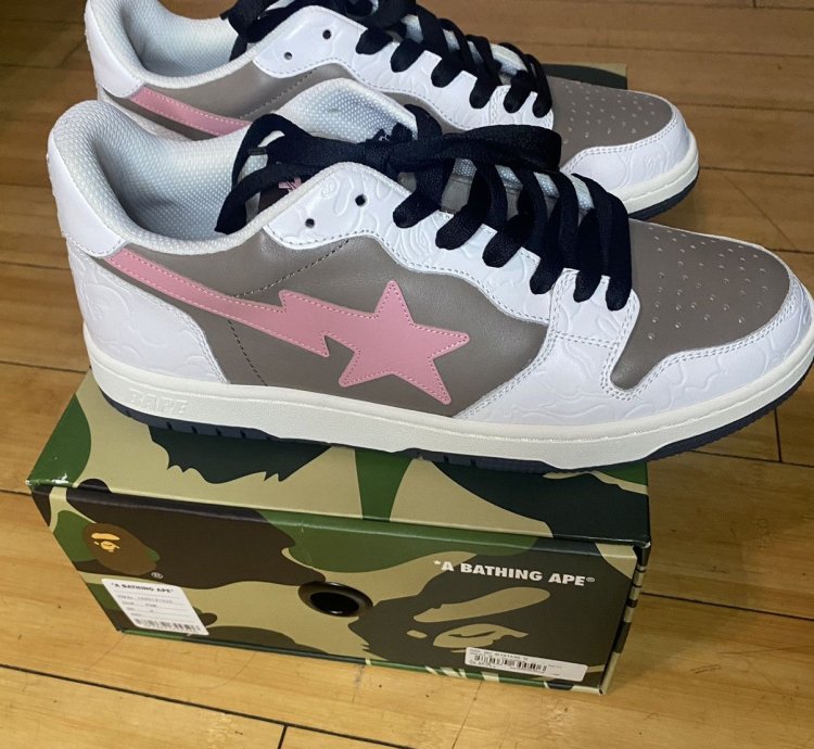 BAPE SK8STA COURT STA WHITE PINK