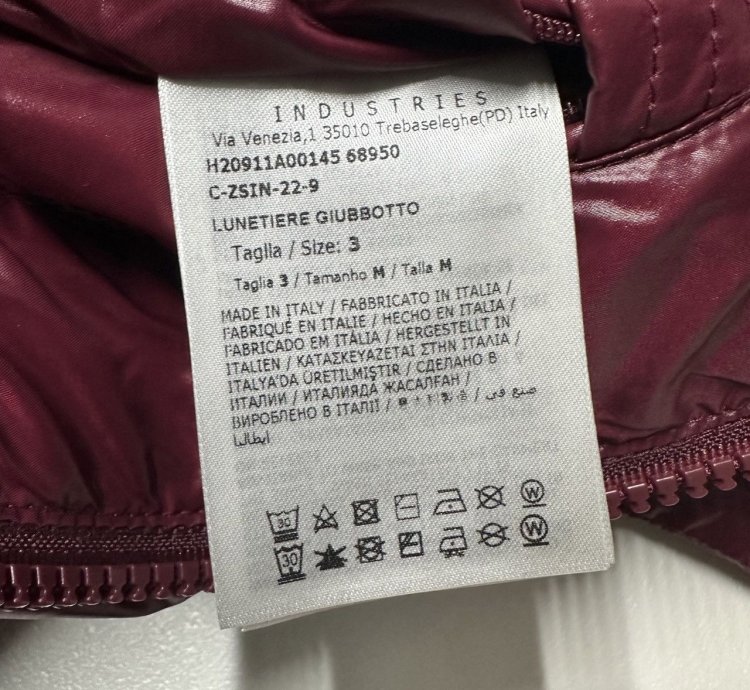 Moncler lunetiere mens puffer jacket size 3 Large Burgundy