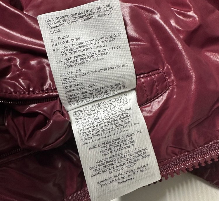 Moncler lunetiere mens puffer jacket size 3 Large Burgundy