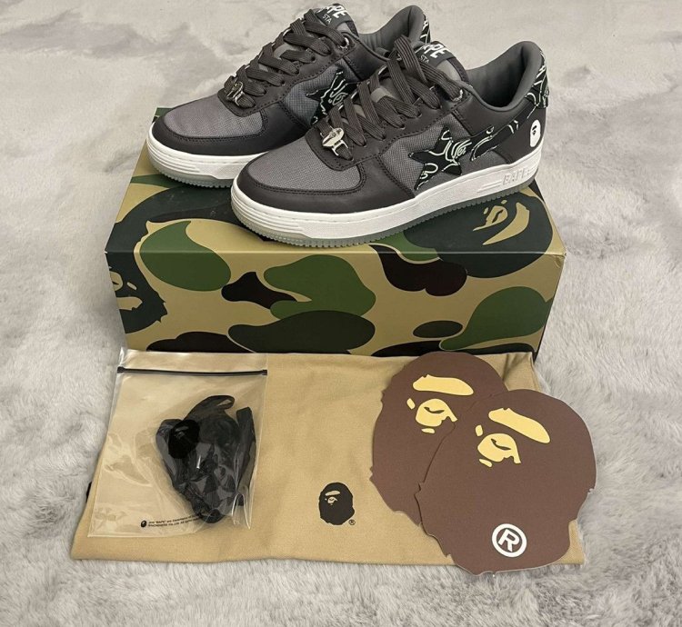 BAPE STA 1 LINE CAMO CHARCOAL SIZE 12