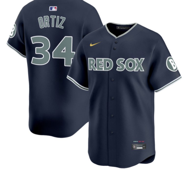 David Ortiz Jersey #34 Boston Red Sox 2025 City Connect Vapor Premier Limited Stitched Navy
