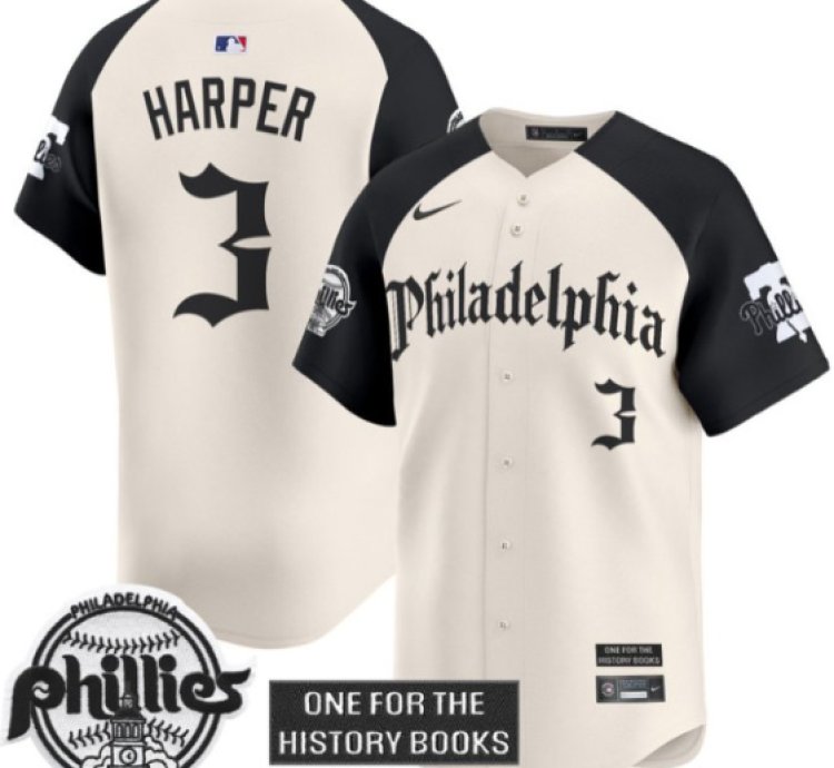 Bryce Harper Jersey #3 Phillies Retro Newspaper Edition Vapor Premier Limited Stitched Alternate