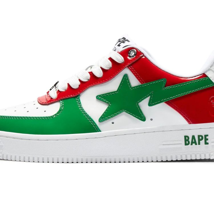 BAPE STA 1 MEXICO ITALY RED WHITE GREEN SIZE 9 5