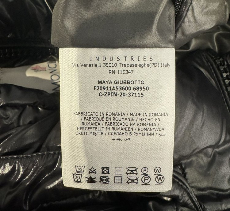 Moncler maya black puffer jacket