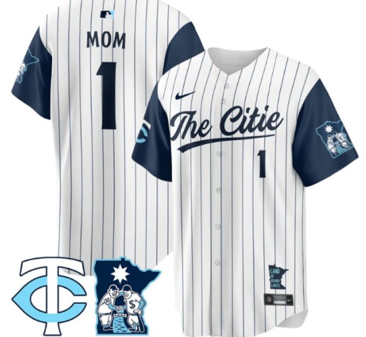 Mom Jersey #1 Minnesota Twins 2025 City Connect Concept Stitched White