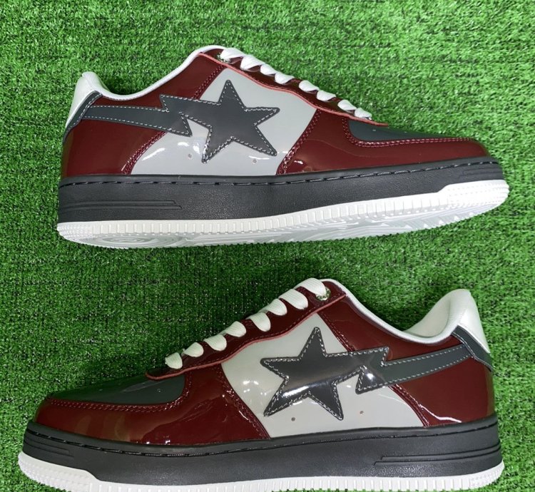 BAPE STA 2 MAROON GRAY SIZE 10