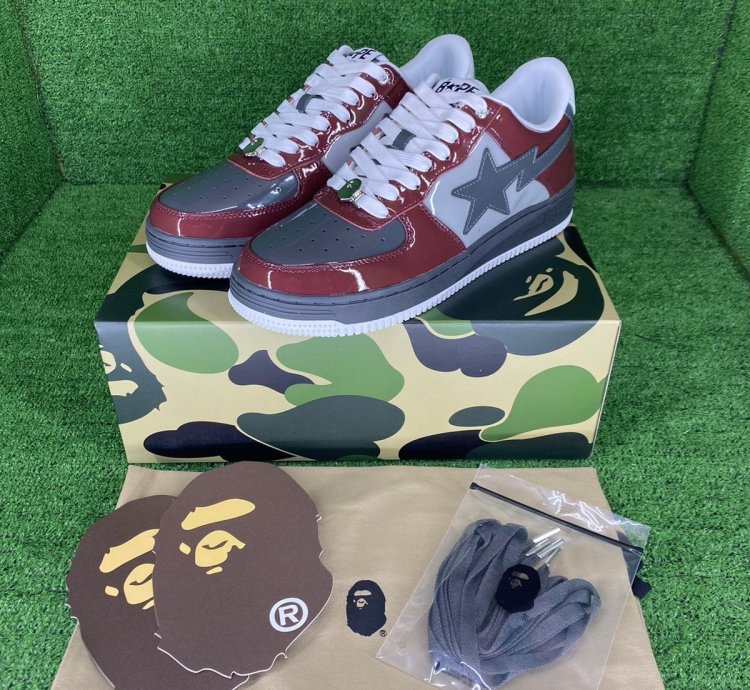 BAPE STA 2 MAROON GRAY SIZE 12