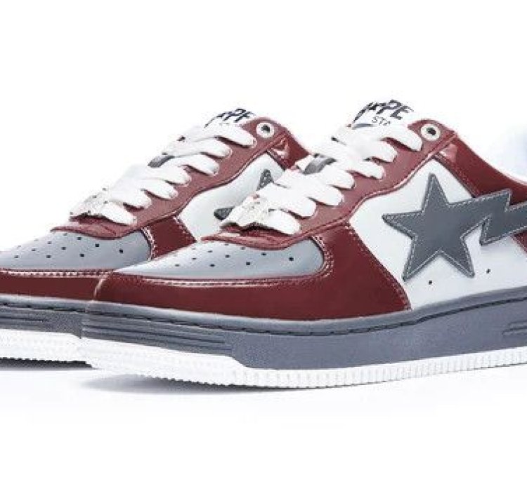 BAPE STA 2 MAROON GRAY SIZE 9 5