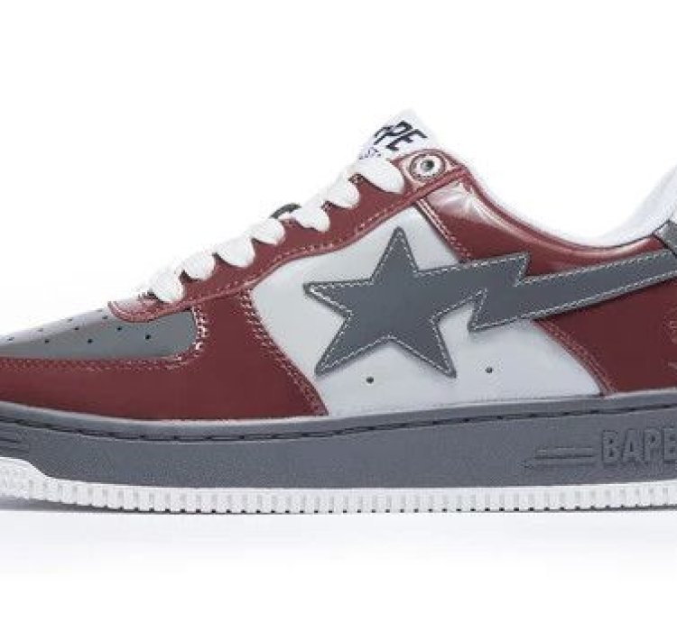 BAPE STA 2 MAROON GRAY SIZE 9 5