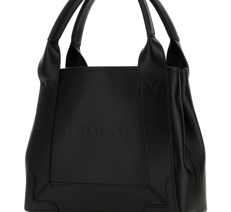 Balenciaga Debossed Logo Leather Tote Bag