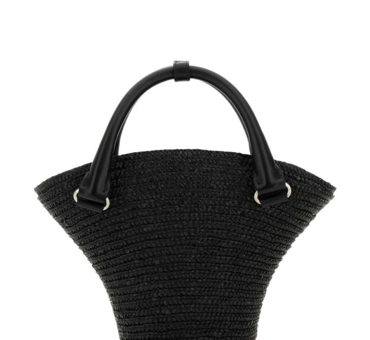 Balenciaga Mini Braided Raffia Tote Bag