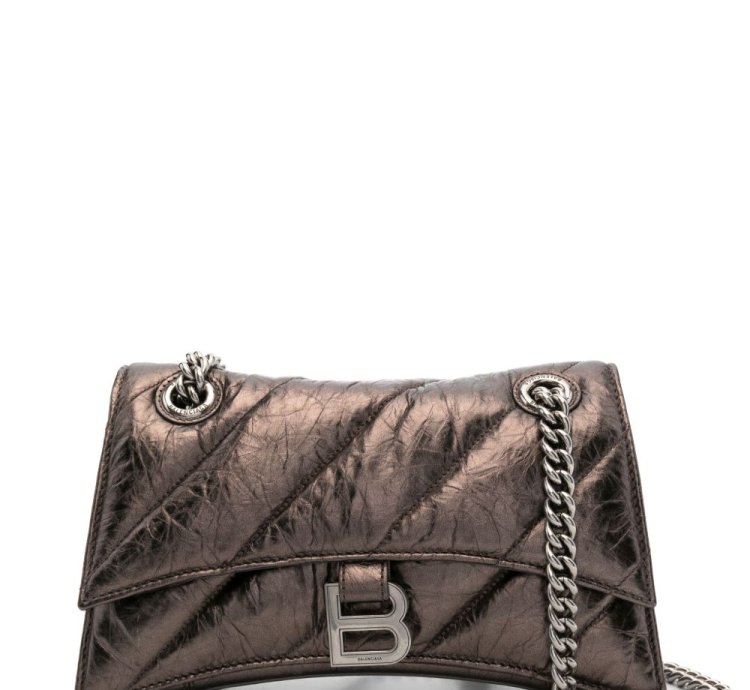 Balenciaga Small Crush Leather Shoulder Bag