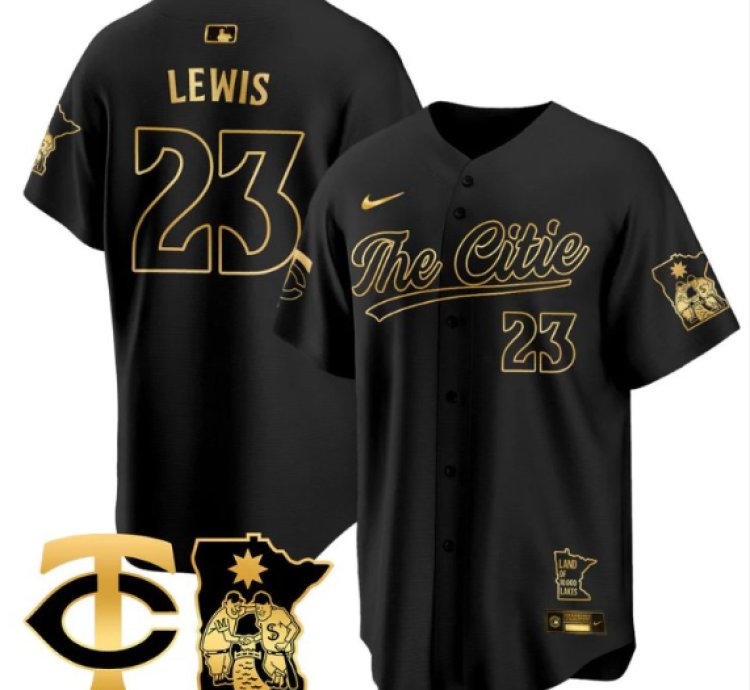 Royce Lewis Jersey #23 Minnesota Twins 2025 City Connect Concept Stitched Black Gold