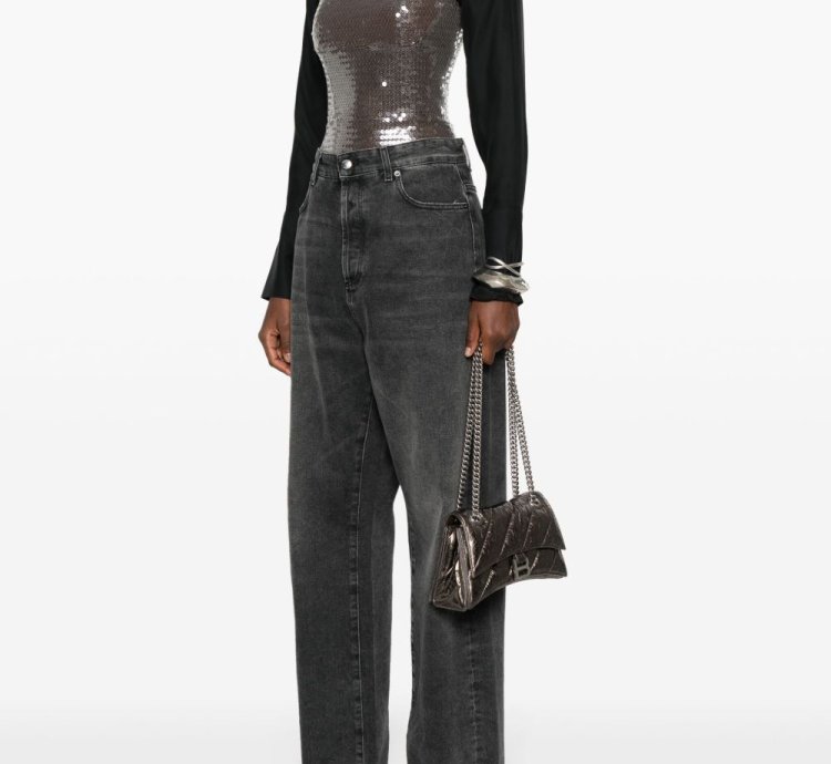 Balenciaga Small Crush Leather Shoulder Bag